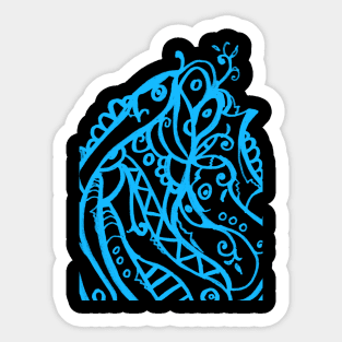 Very beautiful decorative blue abstract lines Sticker